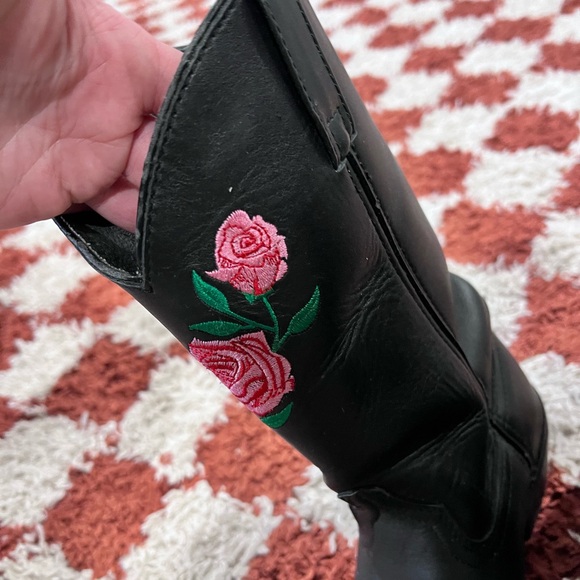 White Horse cowboy cowgirl floral boot western style - Picture 6 of 6